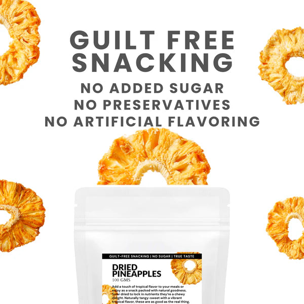 Solar Dried Pineapple Chips for Healthy Snacking(2 x 100g)