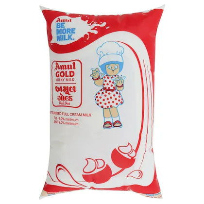 Amul Gold Full Cream Milk 1 L (Pouch)