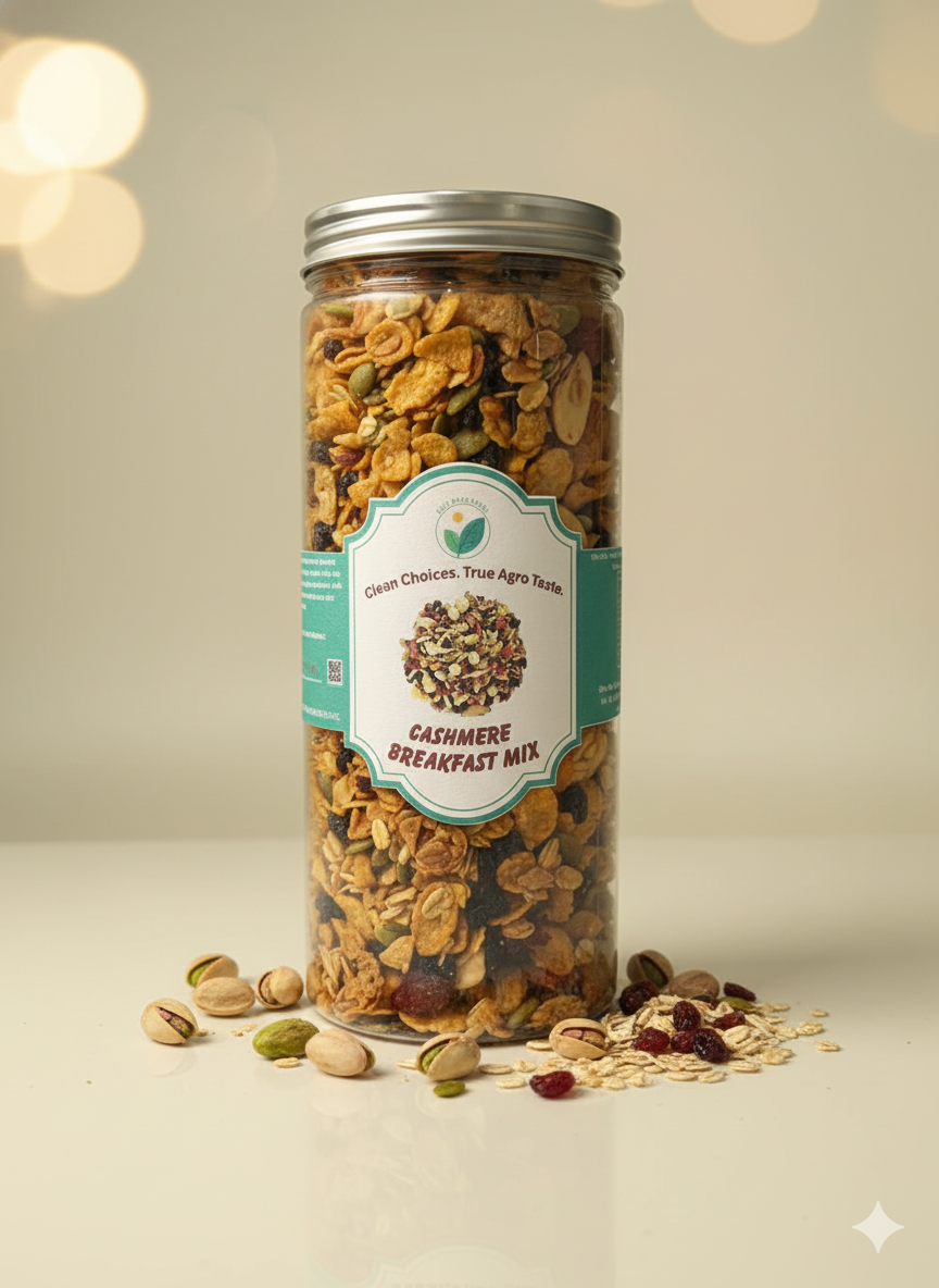 Cashmere Breakfast Mix - Oats, Honey, Pumpkin seeds, nuts, berries, oats, Wheat and corn flakes