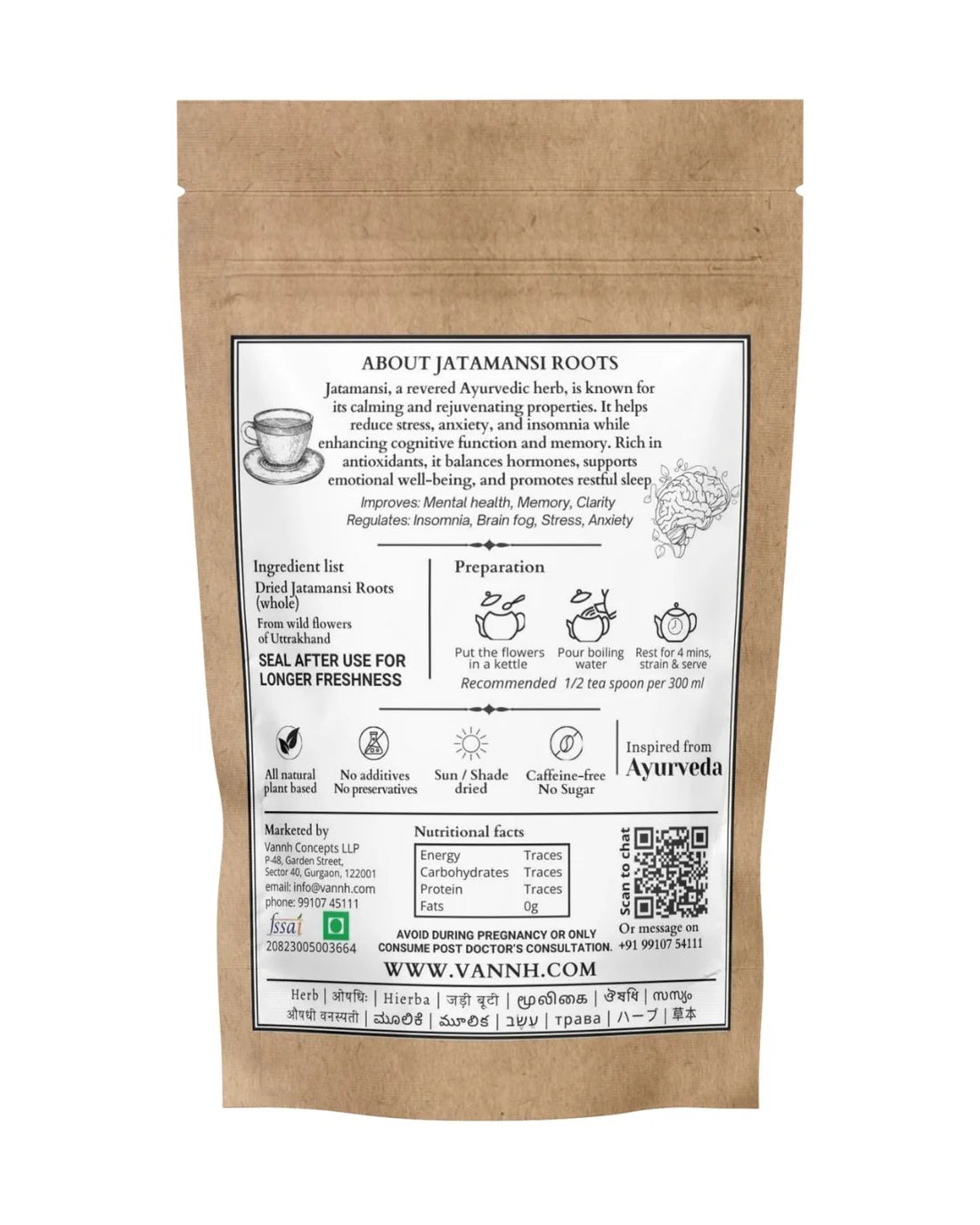 Jatamansi (Spikenard) Roots for a Calm Mind, Healthy Hair, and Clear Skin(2 x 20g)