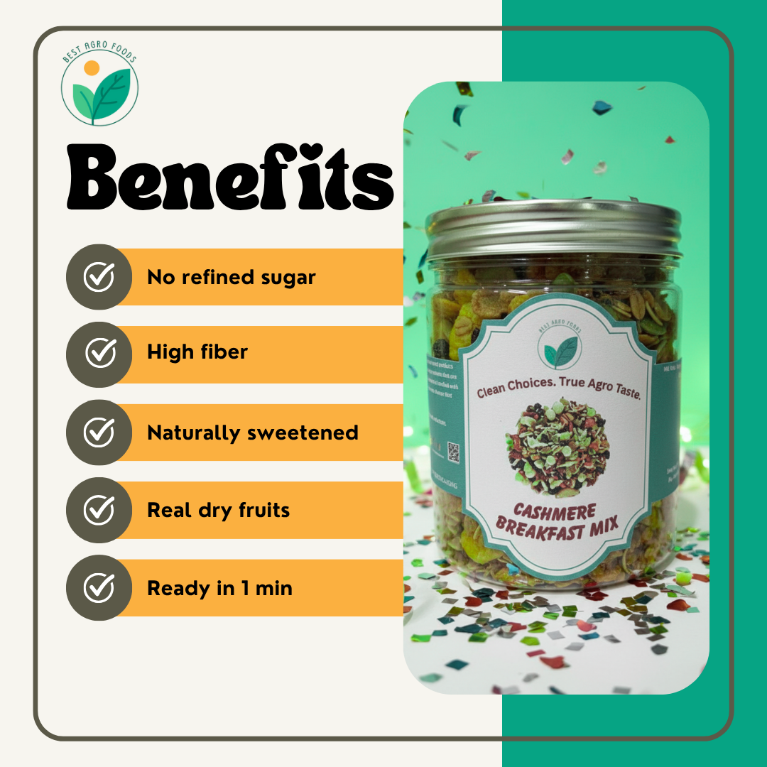 Cashmere Breakfast Mix - Oats, Honey, Pumpkin seeds, nuts, berries, oats, Wheat and corn flakes