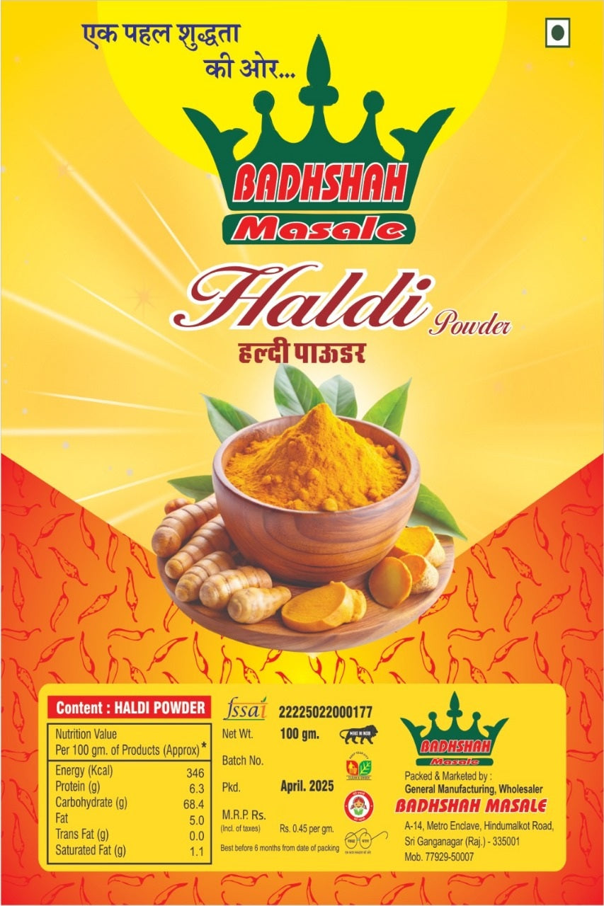 Rajasthani Homemade Organic Spices - Haldi Powder - 500 Gms