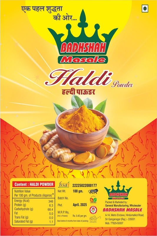 Rajasthani Homemade Organic Spices - Haldi Powder - 500 Gms