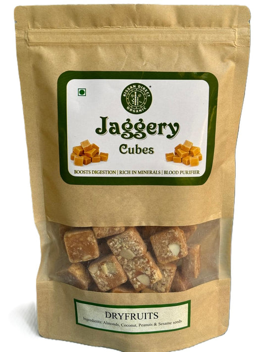 Jaggery (Gud) Cubes - Enriched with Dry Fruits - 500 gms
